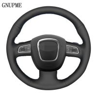 Black Artificial Leather Car Steering Wheel Cover For Audi Audi A3 8P Sportback A4 B8 Avant A5 8T A6 C6 A8 D3 Q7 8R Q5 4L S4 S3