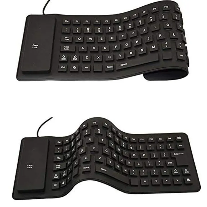 Foldable Silicone Keyboard, USB Wired 85 Keys Waterproof Rollup Silent ...