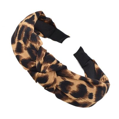 【CC】 Leopard Pattern Hairband Twisted Floral Hair Band Snake Print Wide Headband Accessories