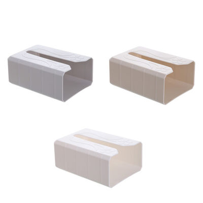 Wall Mount Tissue Holder Adhesive Tissue Box Cover Dispenser Toilet Wipes Napkin Storage Organizer Shelf for Kitchen Bathroom