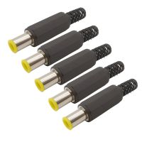 2/5/10pcs 6.5 X 4.4mm With 1.3mm Tip Dc Power Male Plug Welding Assembly 4.4*6.5 Mm Dc Connector Diy Parts Adapter Yellow Head