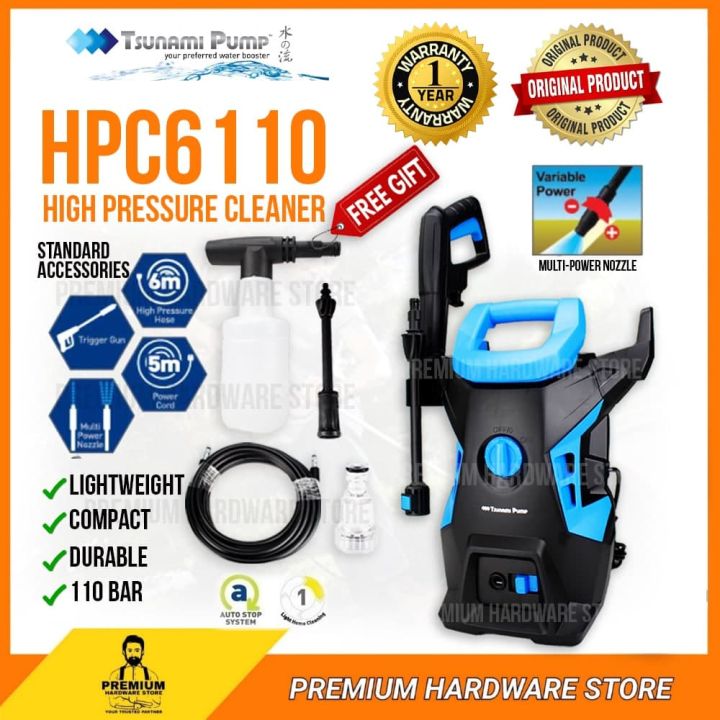 TSUNAMI HPC6110 High Pressure Cleaner 1400W Water Jet Water Pump Car ...