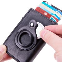 PU leather airtag card holder RFID security brush against covering tracker business card is credit card set of wallet --A0509