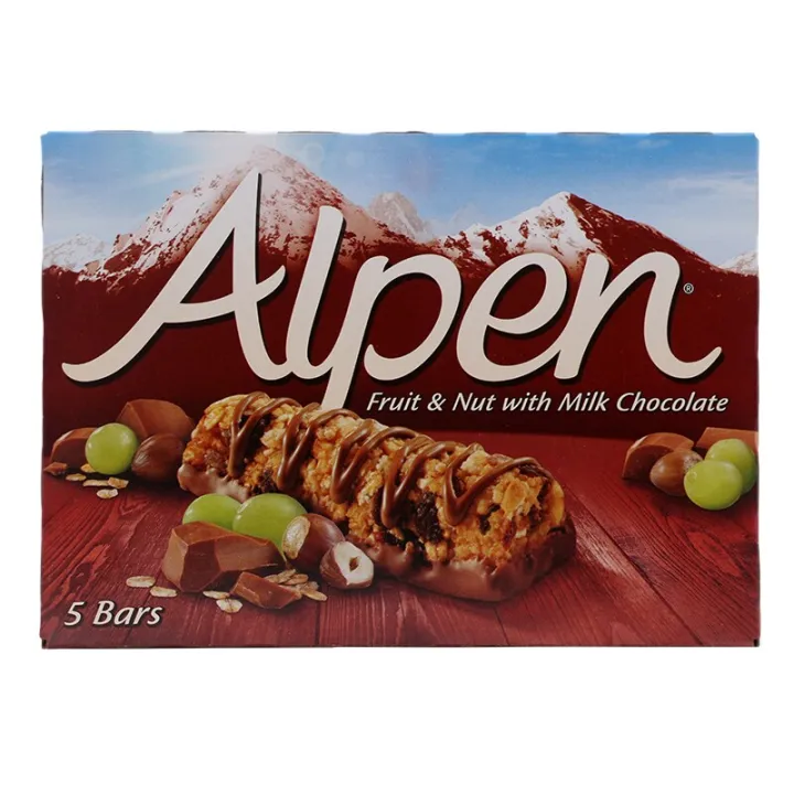 Alpen Fruit and Nut with Milk Chocolate Cereal Bars 145g. Cereal