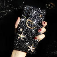 Bling Glitter เคสโทรศัพท์สำหรับ VIVO Y20 Y20i Y20s Y12s Y11s Y20SG Y17 Y12 Y11 Y15 Y12i Y19 V20 V20 SE Y50 Y30 Y30i Y53 V7 V17 Y75 Y91C Y1s Y95 Y91 Y93 Y91i Luxury Shining Moon ดาวปลอกซิลิโคนสำหรับหญิงสาว