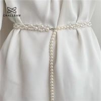 New Arrival Elegant Women Pearl Belt Waist Belt Female Girls Dress Crystal Strap Pearl  Wedding Chain Belt 339 Belts