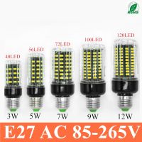 หลอดไฟหลอดไฟข้าวโพดไฟ Led กำลังสูง3W 5W 7W 9W 12W 15W Smd5736 E27/E14ไฟ Led ลำแสง360องศาหลอดไฟโคมไฟมุมห้อง