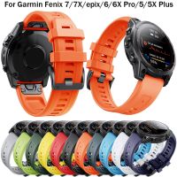 ❇ Watchband 22 26mm Official Strap For Garmin Fenix 7 7X Epix 6 6X Pro 5 5X Plus 3 3HR 945 Quick Fit Correa Silicone Band Bracelet