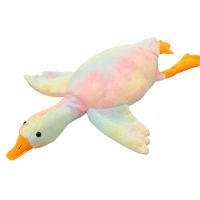 【LZ】◐☫  50cm Kawaii Colorful Giant Stuffed Animal Goose Large Duck Plush Toy Soft XXL Sleeping Antistress Pillow Decorative Cushions