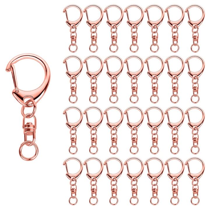 100 Sets Keychain Rings for Crafts, Round Split Key Rings, Metal Keychain  Connector with Snap Tabs