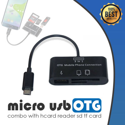 สายแปลง micro usb OTG with hcard reader sd tf card