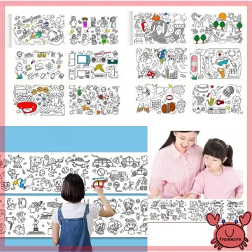 Coloring Paper Roll for Kid Mess Free Sticky Drawing Paper Roll for Toddler  Wall