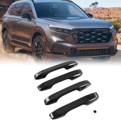 4Pcs Glossy Black Car Exterior Side Door Handle Frame Cover Trim for Honda CRV CR-V 2022 2023