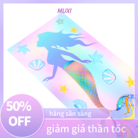 ?【HOT SALE】MUXI กระเป๋าปาร์ตี้นางเงือก50ชิ้นพร้อมริบบิ้นผูกกระเป๋าขนมนางเงือกน้อยกระเป๋าใส่ของขวัญวันเกิดเด็กผู้หญิงหางนางเงือกถุงพลาสติกบรรจุ