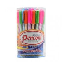 ส่งฟรี ส่งเร็ว**!! ปากกาน้ำเงิน Pencom Oil Base Gel ปากกาหมึกน้ำมัน กล่องละ 50 ด้าม