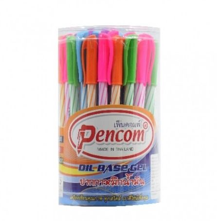 ส่งฟรี-ปากกาน้ำเงิน-pencom-oil-base-gel-ปากกาหมึกน้ำมัน-กล่องละ-50-ด้าม