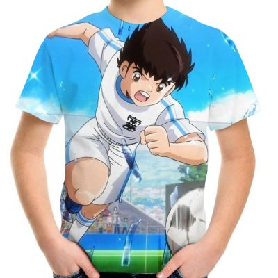 Summer 4-20Y Teen Children Cartoon T-Shirt Football Soccer Anime Captain Tsubasa 3D Print T Shirt For Boy Girl Kids Fashion Tops