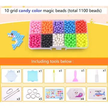 Water Fuse Beads Refill Pack 1000 White Beads Creative Magic Water Sticky  Beads Art Crafts Toys for Kids Beginners