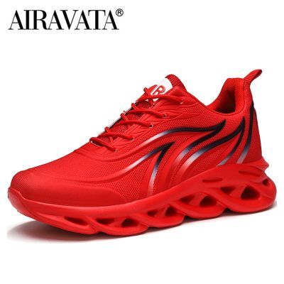 Mens Flame Printed Sneakers Flying Weave Sports Shoes Comfortable Running Shoes Outdoor Men Athletic Shoes