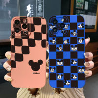 เคสโทรศัพท์สำหรับ OPPO A17 A17K A57 A77 A57S A77S A53 A54 5กรัม A74 A94 4กรัม A12 A7 A5S A95 A96 A76มิกกี้น่ารักฝาครอบขอบสี่เหลี่ยมเมาส์เต็มฝาครอบป้องกันเลน