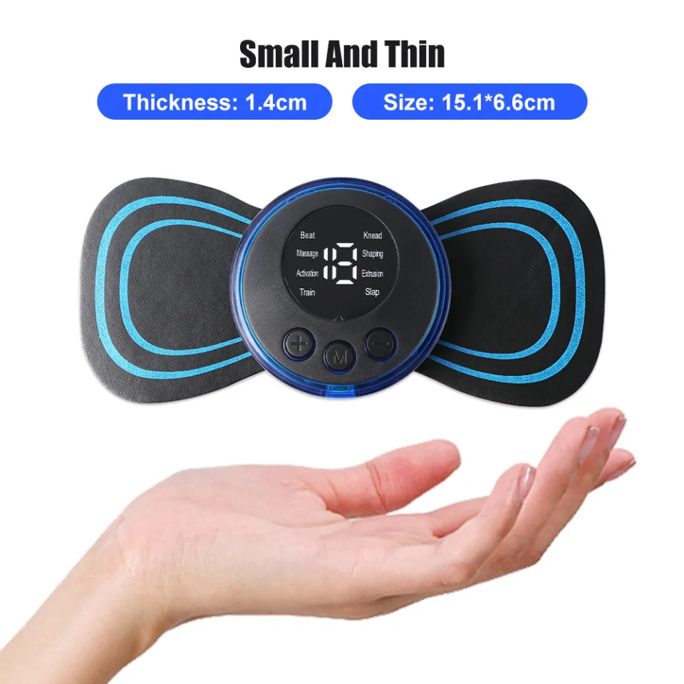 Tens Black Unit with 2 Pads,EMS Microcurrent Mini Massager Machine,Low  Frequency Multi Function Physiotherapy Instrument Muscle Stimulator,Full  Body