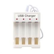 Battery Charger 4 Slots USB Universal Smart Charger Smart Adjustable