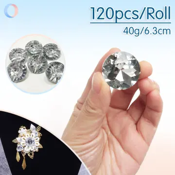 100pcs Rhinestone Crystal Upholstery Buttons with Round Buttons for Sewing Sofa Upholstery Button DIY Crafts Decoration