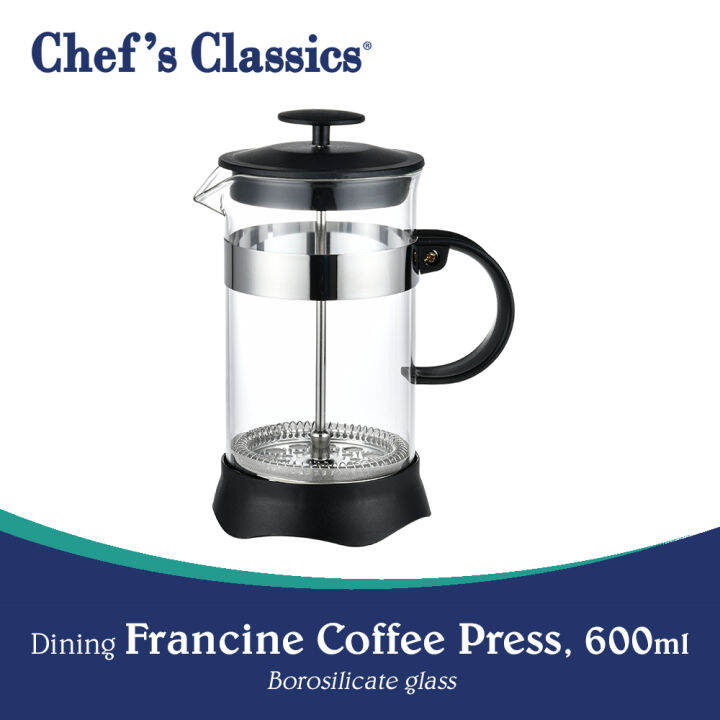 Chef's Classics Dining Francine Borosilicate Glass French Press Coffee