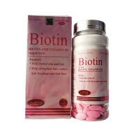 Viên Uống Biotin Bổ Sung Biotin, Vitamin B5 Giúp Giảm Rụng Tóc, Kích Mọc Tóc, Loại Bỏ Mụn Trứng Cá, Làn Da Trắng Hồng 60 viên thumbnail