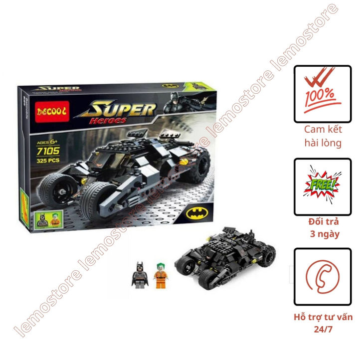 Đồ chơi Lắp Ráp xếp hình 7105 Siêu Xe Tumbler Của Người Dơi Batman gồm 325+  chi tiết 