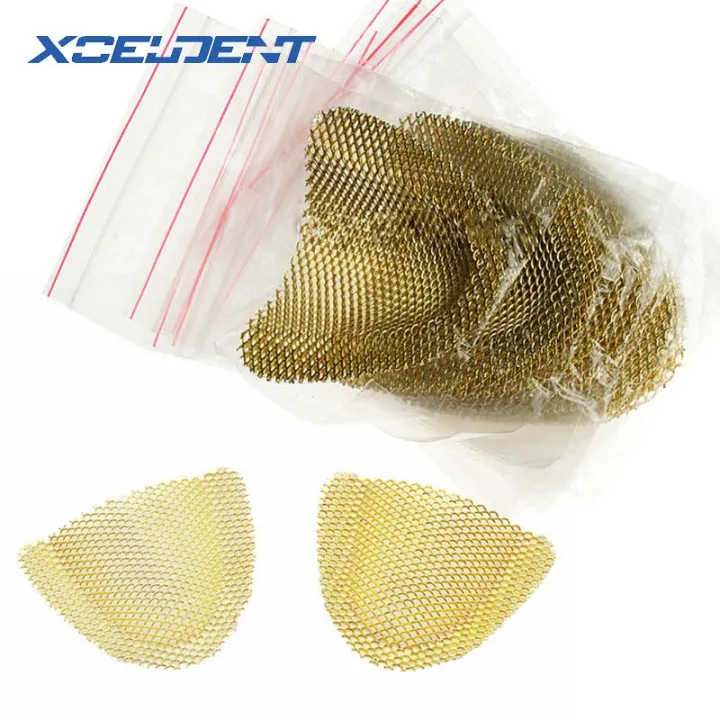 20Pcs/Pack Upper Lower Dental Lab Gold Denture Materials Golden Metal