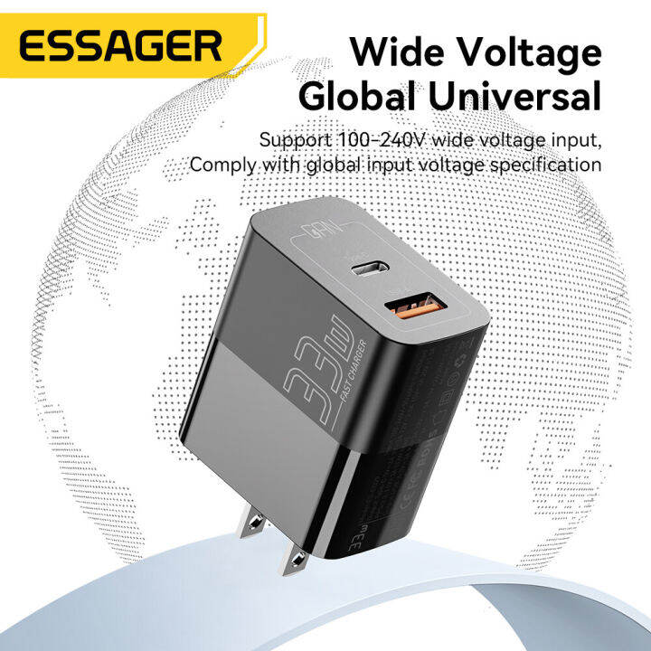 essager-usb-type-c-fast-charger-33w-qc-pd-3-0-dual-port-mini-อะแดปเตอร์แบบพกพาสำหรับ-14-13-12-xiaomi-fast-wall-chargers826