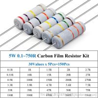 【LZ】✺  150Pcs 5W 0.1 750R Carbon Film Resistor Assorted Kit 30Values x 5Pcs 150Pcs Sample Kit Color Ring Resistance