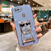 3D สุดเท่แบบหรูหราบูลด็อกชุบตัวยึดแบบยืดได้ฝาหลัง TPU แบบเคสโทรศัพท์ HP สำหรับ OPPO A37A1K/A39/A59/F1S/A31/A5/A9/A7/A5S/A12/A11K/A52/A58/a78/A92/A3S/A91/A83/A77/A77S/K5/F7/F11/F9/F5/F11โปร