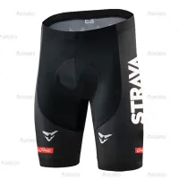 STRAVA Cycling Shorts Mens Riding Shorts Summer Anti-UV MTB Bicycle Short Tights Pro 5D Gel Pad Bike Team Racing Wear