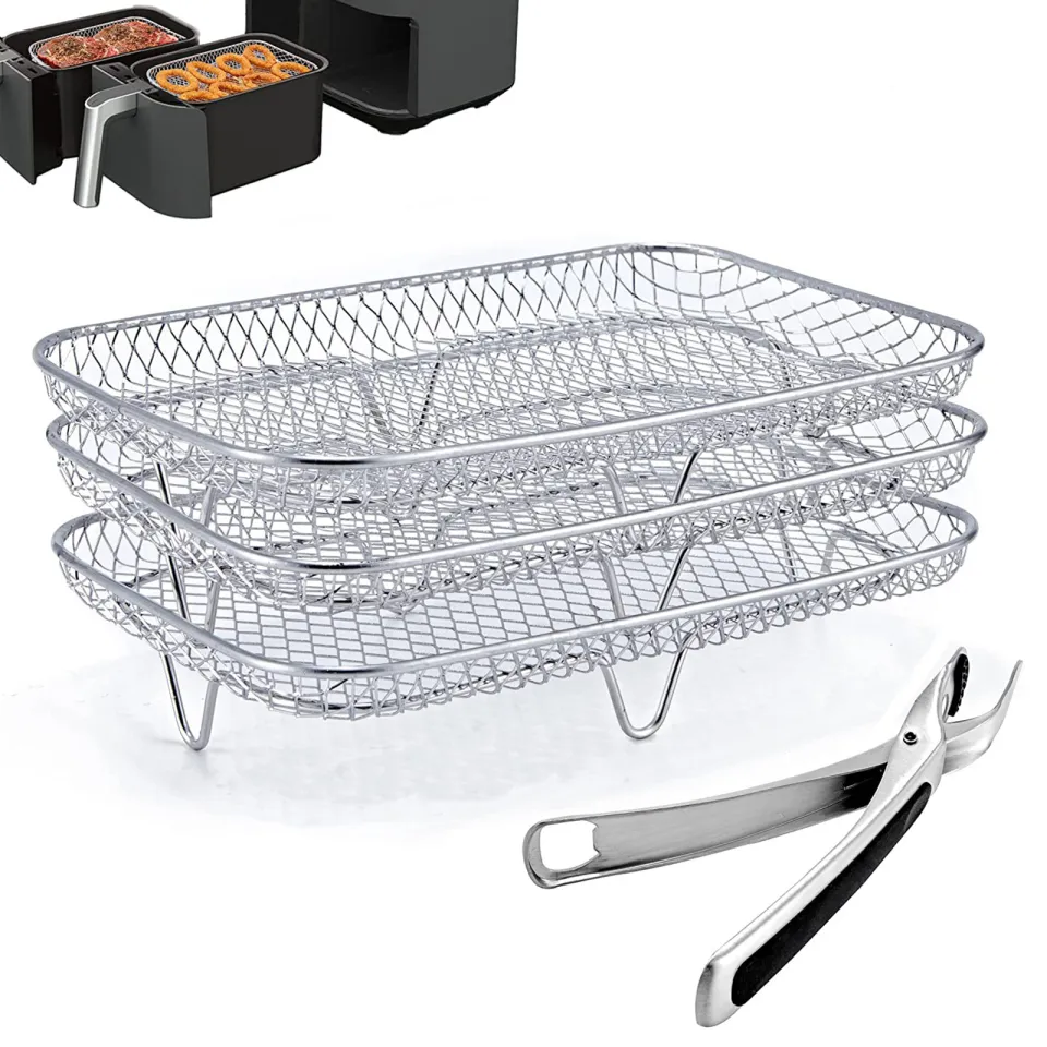 Air Fryer Rack For Ninja Dual Air Fryer 304 Stainless Steel Multi-Layer  Dehydrator Rack Toast