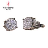 Gravitational Wave 1คู่ต่างหูเรขาคณิต Cubic Zirconia เครื่องประดับ Sparkling Vintage ต่างหูสำหรับงานแต่งงาน