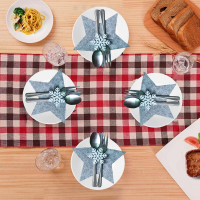 Hot Christmas Cutlery Holder มีดส้อม Sppon กระเป๋าดาว Tree Elk Tableware ใหม่ปี Xmas Party อาหารค่ำตารางตกแต่ง