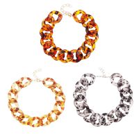 Fashion Acrylic Leopard Chain Necklace Chunky for Women