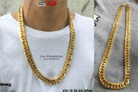 สร้อยคอทองเงา 12มิล รุ่นนิยม necklace hiphop สแตนเลสแท้ Stainless แฟชั่นชาย แฟชั่นผู้หญิง 316l allacc