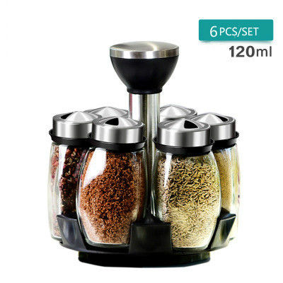 Spice Jar Set Glass Organizer Pepper Shaker Flavor Container