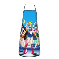 Super Shojo Sailors Moon Apron for Women Men Unisex Bib Usagi Tsukino Kitchen Cooking Tablier Cuisine Chef Gardening