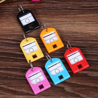 【CC】卍  46pcs Card Chain Name Tag Multicolor Keychain Luggage ID Badge Holder Plastic Hotel Number Sorting