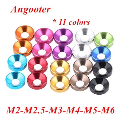 10pcs Aluminum flat washer M2 M2.5 M3 M4 M5 M6 Colorful Anodized Aluminum Washer Gasket for Countersunk Flat Head Screw Bolts Nails  Screws Fasteners