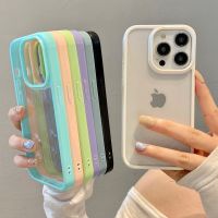 Transparent Candy Color Bumper Phone Case For iPhone 15 14 13 Mini 12 11 Pro Max XR XS X 7 8 Plus SE3 Soft Shockproof Back Cover