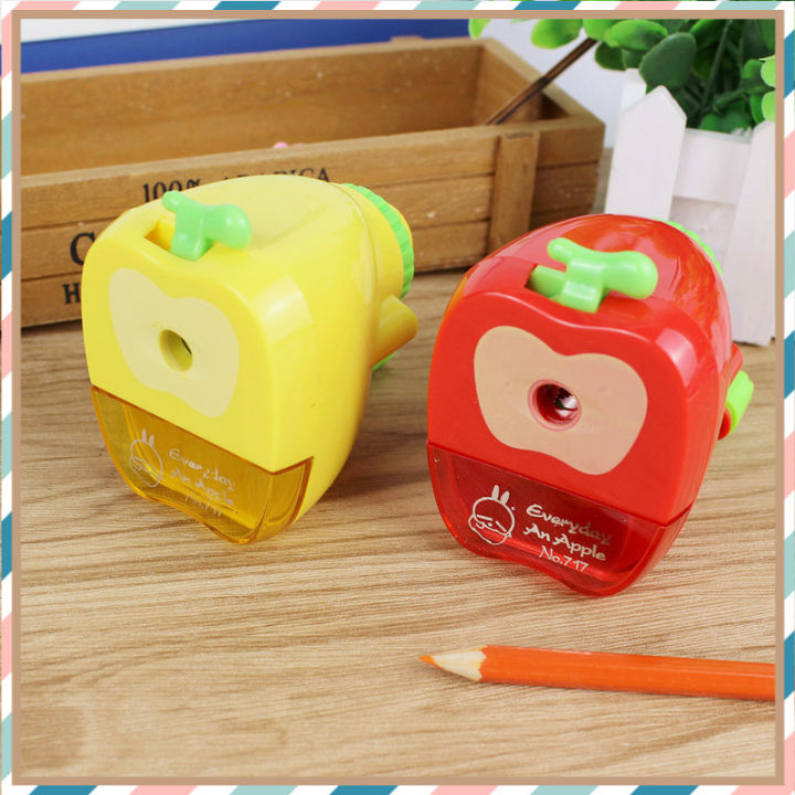 กบเหลาดินสอ-ที่เหลาดินสอ-รูปแอปเปิ้ล-สีแดง-เหลือง