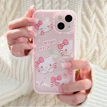 Cute Cartoon Leopard Print Hello Kitty Phone Case and AirPods Case