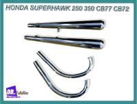 #ท่อไอเสีย  #ท่อไอเสียคู่ CB77 // HONDA SUPERHAWK 250 305 CB77 CB72 EXHAUST MUFFLER + HEAD PIPE SET JAPAN