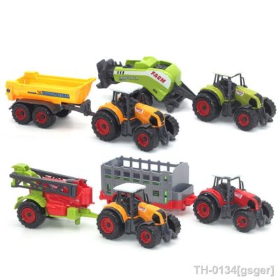 ♟☂✼ 6 pces fazenda carro liga modelo de veículo agrícola crianças trator colheitadeira conjunto para a coleção brinquedo presente