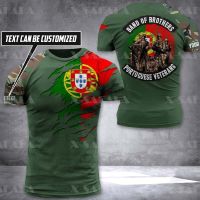 (All sizes are in stock)   ARMY-VETERAN 3D Flag of Portugal Printed T-shirt, high quality summer fashion, suitable for men and women-5  (You can customize the name and pattern for free)